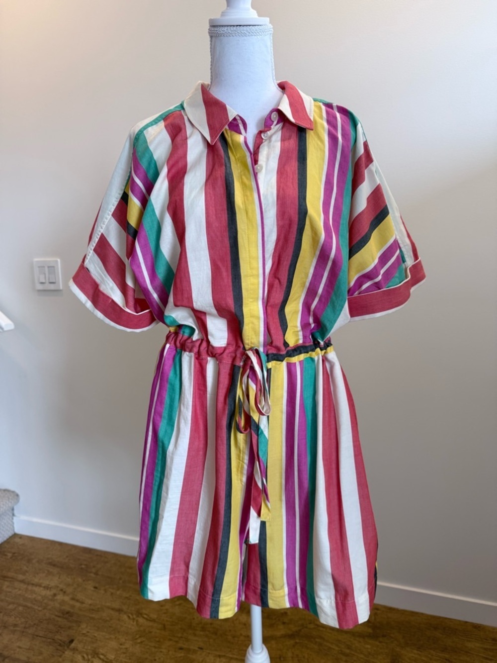 Oliver Bonas Striped Jumpsuit Romper size 10 Bohemian Whimsigoth Tailored